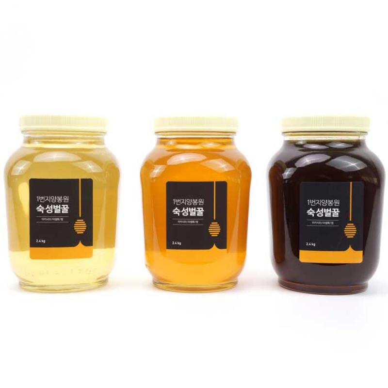[1번지 양봉원]함양 자연숙성 꿀 2.4kg (아카시아 / 야생화 / 밤꿀)