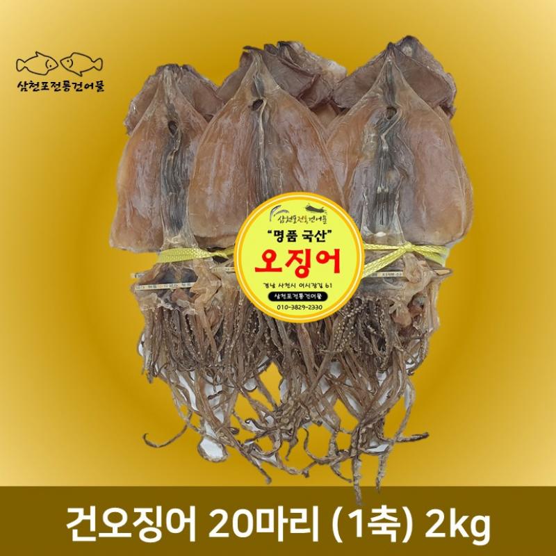 [삼천포전통건어물] 건오징어(마른오징어) 20마리 1축 동해안 최상품 2kg