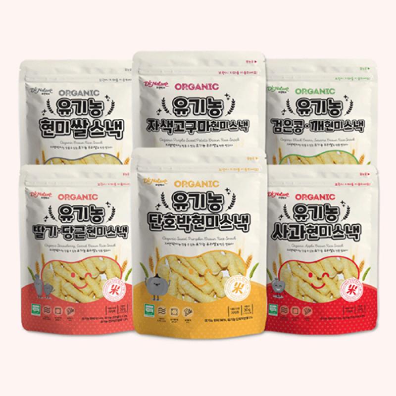 [바이오에프이] 자연박사 유기농 쌀과자 스틱 6종 세트