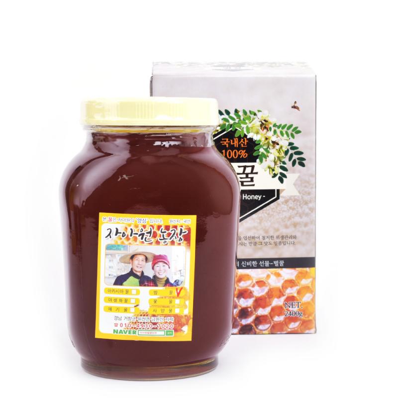 [자아원꿀벌농장] 100% 천연벌꿀 아카시아/야생화/밤 2.4kg