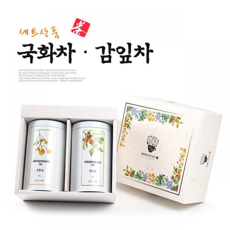 [합천생약]산그리메 국화차30g+감잎차30g 선물세트
